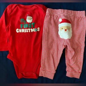 6 Months Carter’s Unisex Gender Neutral My First Christmas 2 Piece outfit
